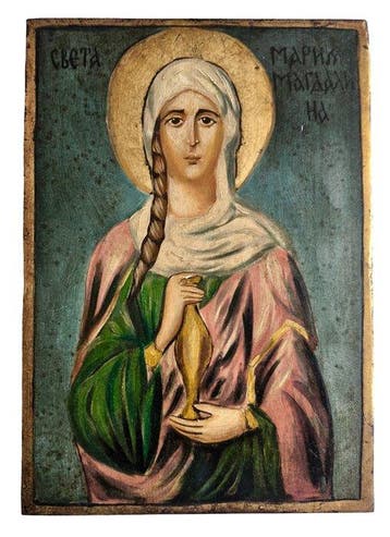 Icoon - Sint-Maria Magdalena - Hout - Handgeschilderd - 21 x
