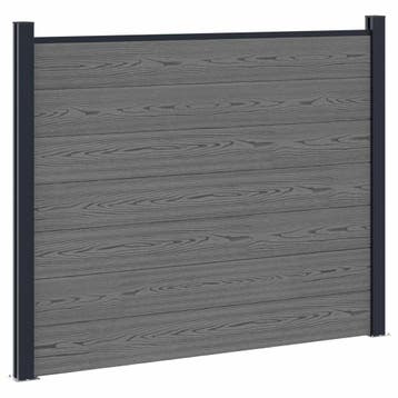 vidaXL Hekpaneel WPC en Aluminium Grijs, Verzenden, Nieuw