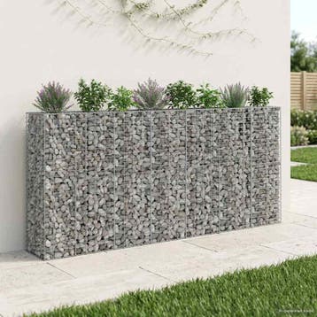 vidaXL Gabion Verhoogd Bed 4 st 330 x 50 x 150 cm, Verzenden, Nieuw, IJzer