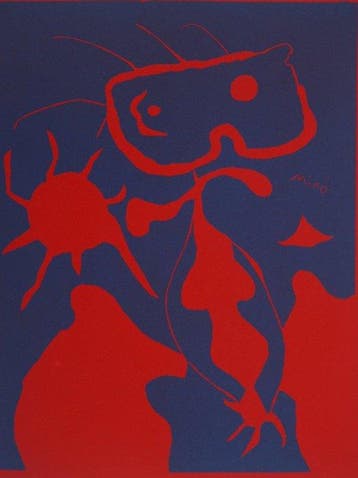 Joan Miro (1893-1983) - Homme au soleil rouge