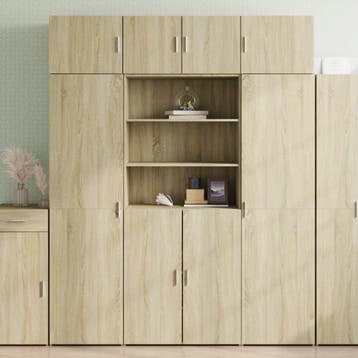vidaXL buffetkast 80x42,5x185 cm bewerkt hout sonoma, Minder dan 50 cm, Verzenden, Nieuw, Minder dan 100 cm