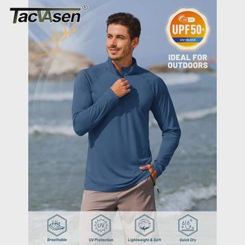 TACVASEN Heren UV Bescherming T-shirt Lange Mouw - UPF50+ Sn, Verzenden, Nieuw