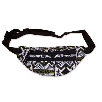 Afrikaanse print heuptasje / Fanny pack - Wit groene bogolan, Sieraden, Tassen en Uiterlijk, Tassen | Damestassen, Ophalen of Verzenden