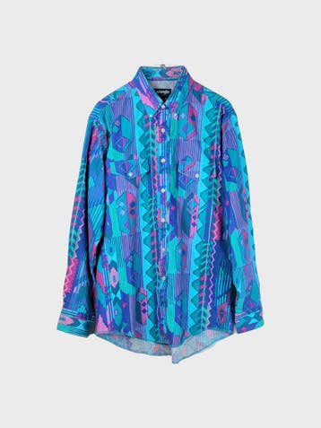 Wrangler Casual Shirt Heren maat L Blauw Vintage, Ophalen of Verzenden, Zo goed als nieuw, Blauw, Wrangler