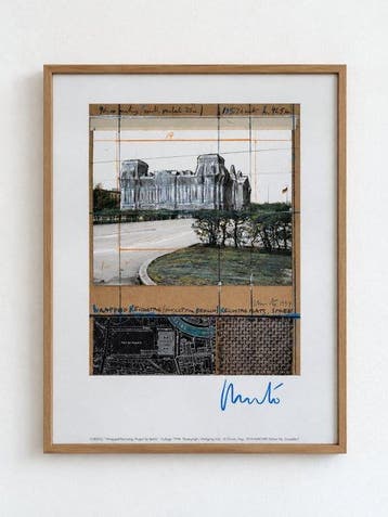 Christo (1935-2020) - „The Wrapped Reichstag“ Collage mit