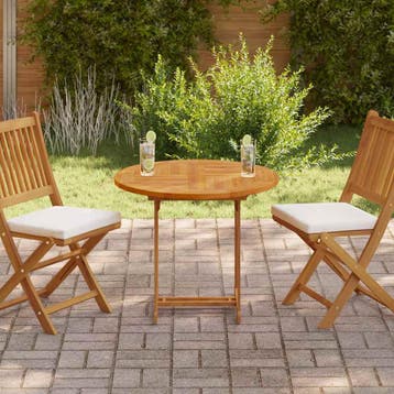 vidaXL Tafelblad rond 2,5 cm 80 cm massief teakhout, Verzenden, Nieuw
