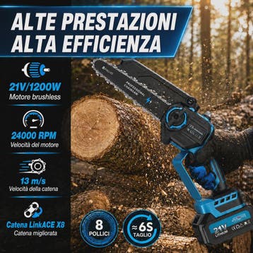 2-in-1 Snoerloze Telescoop Kettingzaag met 2x 4000mAh Accu's, Verzenden, Nieuw