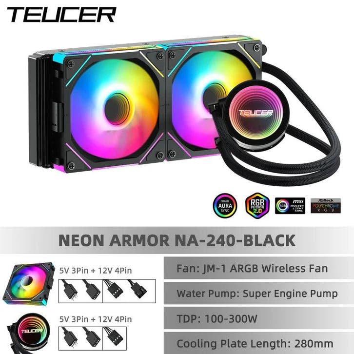 Teucer NA-360 Waterkoeling Radiator Voor Intel LGA En AMD AM, Computers en Software, Computerkoelers, Nieuw, Verzenden