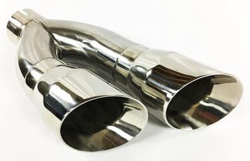 2X 4inch uitgang - 2,5 inch ingang uitlaat sierstuk, Ophalen of Verzenden, Nieuw