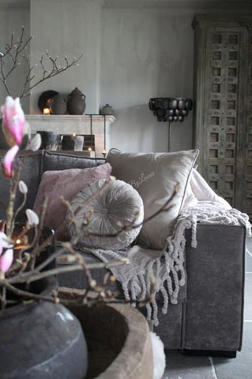 Kussen bont pale Mauve 45 cm, Huis en Inrichting, Woonaccessoires | Kussens, Ophalen of Verzenden, Nieuw