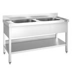 GGM Gastro | RVS spoeltafel PREMIUM - 1600x600mm - met |, Verzenden, Nieuw in verpakking, RVS Meubilair