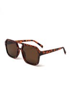 Influencer Zonnebril Tortoise Montuur Bruine Glazen Social M, Ophalen of Verzenden, Nieuw, Feestartikel, Carnaval