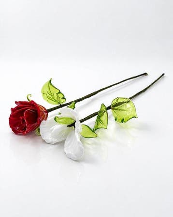 sculptuur, Rose Di Murano - 30 cm - Murano-glas, Antiek en Kunst