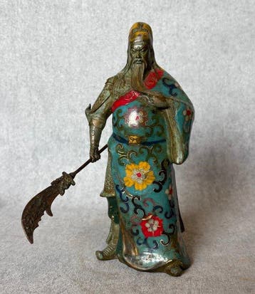 Guan-Yu (Cloisonné) - Brons - China (Zonder minimumprijs), Antiek en Kunst