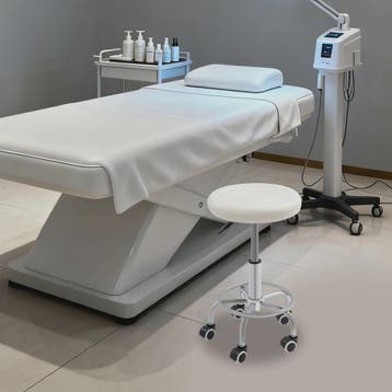 Verstelbare Draaibare Kruk op Wielen - Ideaal voor Salon, Pr, Verzenden, Nieuw
