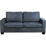 Leren bank Energy - 2,5 zits - Kenia Denim (blauw) - Poten, Huis en Inrichting, Banken | Bankstellen, 150 tot 200 cm, Nieuw, Ophalen of Verzenden