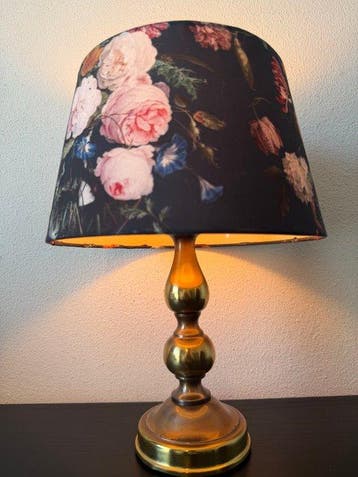 Herda - Tafellamp - Brons, Messing, Textiel - Herda