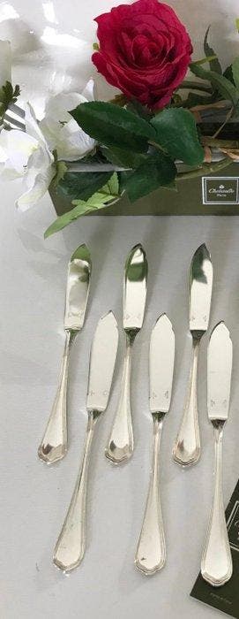 Christofle - Serveerset voor vis - Set van 6 vismessen,