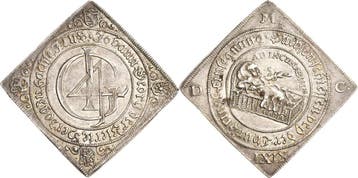 Taler, daalderklippe 1669, Sachsen-kurlinie ab 1547 (albe..., Verzenden