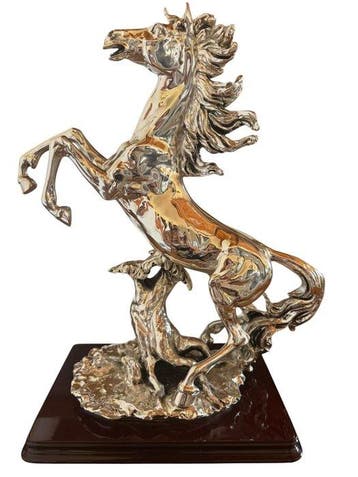 A. Brunei - sculptuur, Cavallo Rampante - 42.5 cm - Metaal,