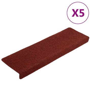 vidaXL Trapmatten Zelfklevend 5 stuks 65x21x4 cm Bordeaux, Verzenden, Nieuw
