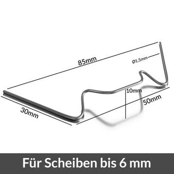 Glasklemmen Set van 50 RVS 95x30mm (Broeikassen), Tuin en Terras, Verzenden, Nieuw