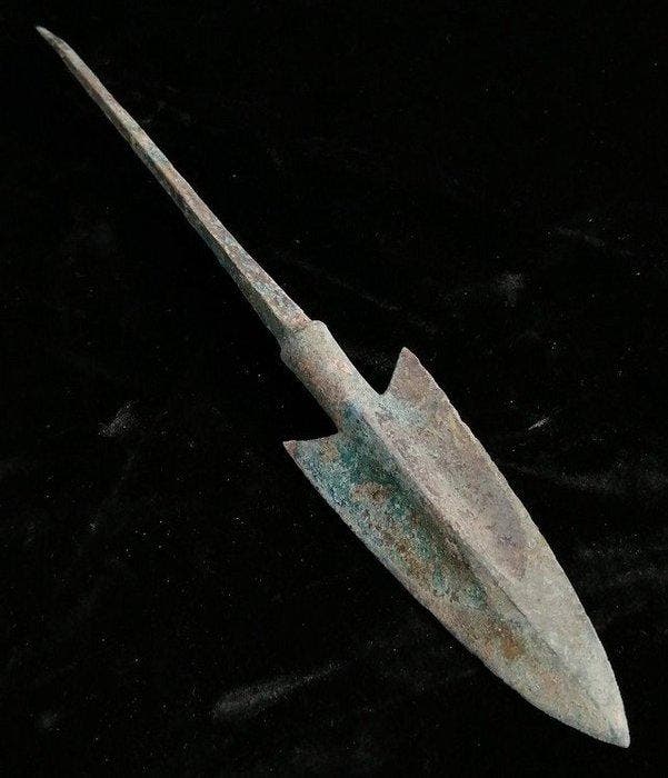 Bronstijd Pijlpunt met weerhaken - 16 cm (Zonder, Verzamelen, Mineralen en Fossielen