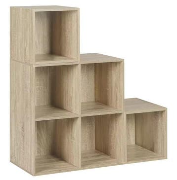 Boekenkast 6 Vakken – Witte Houten Kubuskast en Organizer, Huis en Inrichting, Kasten | Boekenkasten, Verzenden, Nieuw