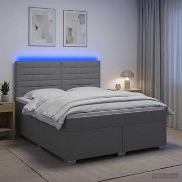 vidaXL Boxspringbed met matras Lichtgrijs 140 x 200 cm Stof, Verzenden, Nieuw