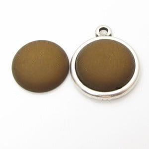 1 x Polaris Matt Cabochon 11,5mm koffie (Cabochons en camée, Hobby en Vrije tijd, Kralen en Sieraden maken, Ophalen of Verzenden