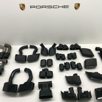 Porsche ORIGINELE uitlaat sierstukken Black Edition, Ophalen, Gereviseerd, Porsche