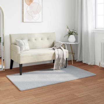 vidaXL Antislip vloerkleed van imitatie konijnenbont OLITE, Verzenden, Nieuw, Grijs