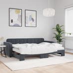 vidaXL Slaapbank onderschuifbed matrassen 80x200cm fluweel, Eenpersoons, Verzenden, Nieuw, 80 cm