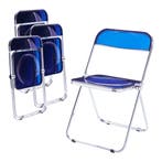 Klapstoel set van 4 Pornainen 74x46x47 cm donkerblauw [en.ca, Huis en Inrichting, Stoelen, Verzenden, Nieuw