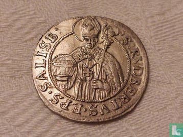Salzburg 3 kreuzer 1681, Postzegels en Munten, Verzenden, Overige landen, Losse munt, Zilver