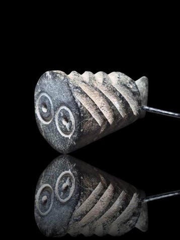 Viking periode Brons, Rare Dubbel Evil Eye Hanger (Zonder