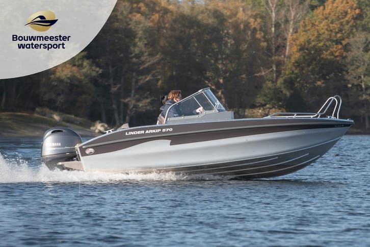 Linder Arkip 570 | Nieuw, Watersport en Boten, Motorboten en Motorjachten, Buitenboordmotor, Biminitop, Dieptemeter, Hydraulische besturing