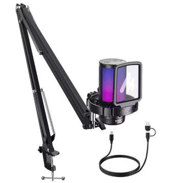 USB Condenser Microfoon RGB Gaming Streaming Podcast Set, Verzenden, Nieuw