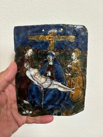 Lamentatie - Limoges enamel - Plaque - Koper