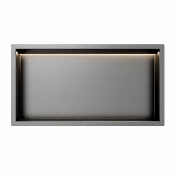 Gun Metal RVS Inbouwnis 30x60x7cm met RGB verlichting, Verzenden, Nieuw