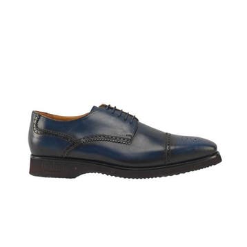 TESTONI - 8 UK - 42 IT - Bolgheri Derby Shoes Blue Antique, Nieuw