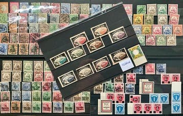Duitsland 1849/1939 - Partij in 5 steekkaarten Duitse, Gestempeld