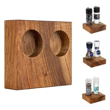 BLOC Solid - Peper en Zout Houder Notenhout Ø 40 mm, Diepte, Nieuw in verpakking