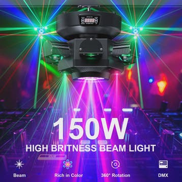 Krachtige 150W Moving Head DJ Lichtshow met 6 Armen - RGBW L, Verzenden, Nieuw