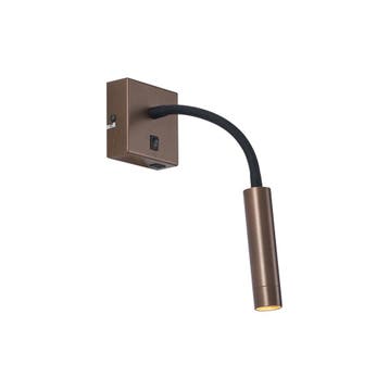 Moderne wandlamp brons met USB-C poort - Gosna, Verzenden, Nieuw