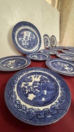 Willow Pattern - Bord (14) - Steengoed - Gemengd assortiment
