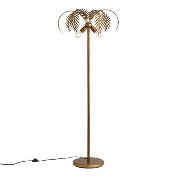 Vintage vloerlamp goud 156cm 2-lichts - Botanica, Verzenden, Nieuw, Retro