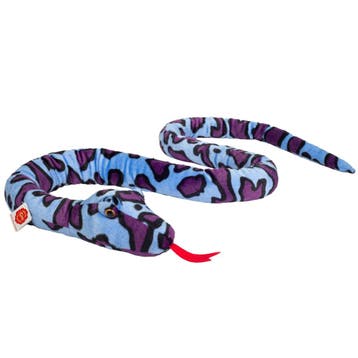 Slang knuffel - zacht pluche - blauw - 175 cm, Verzenden, Nieuw