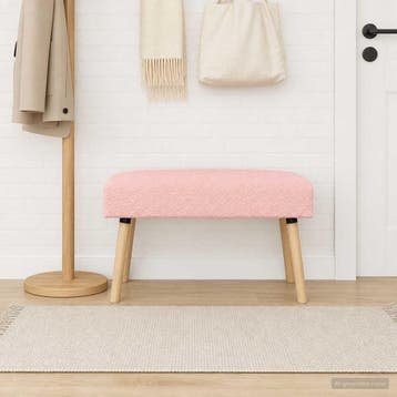vidaXL Bank Effen Roze 80 x 40 x 46 cm Bouclé, Huis en Inrichting, Banken | Bankstellen, Verzenden, Nieuw, Stof