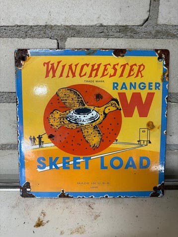 Winchester Ranger Skeet Load emaille reclamebord uit 1949 –, Antiek en Kunst